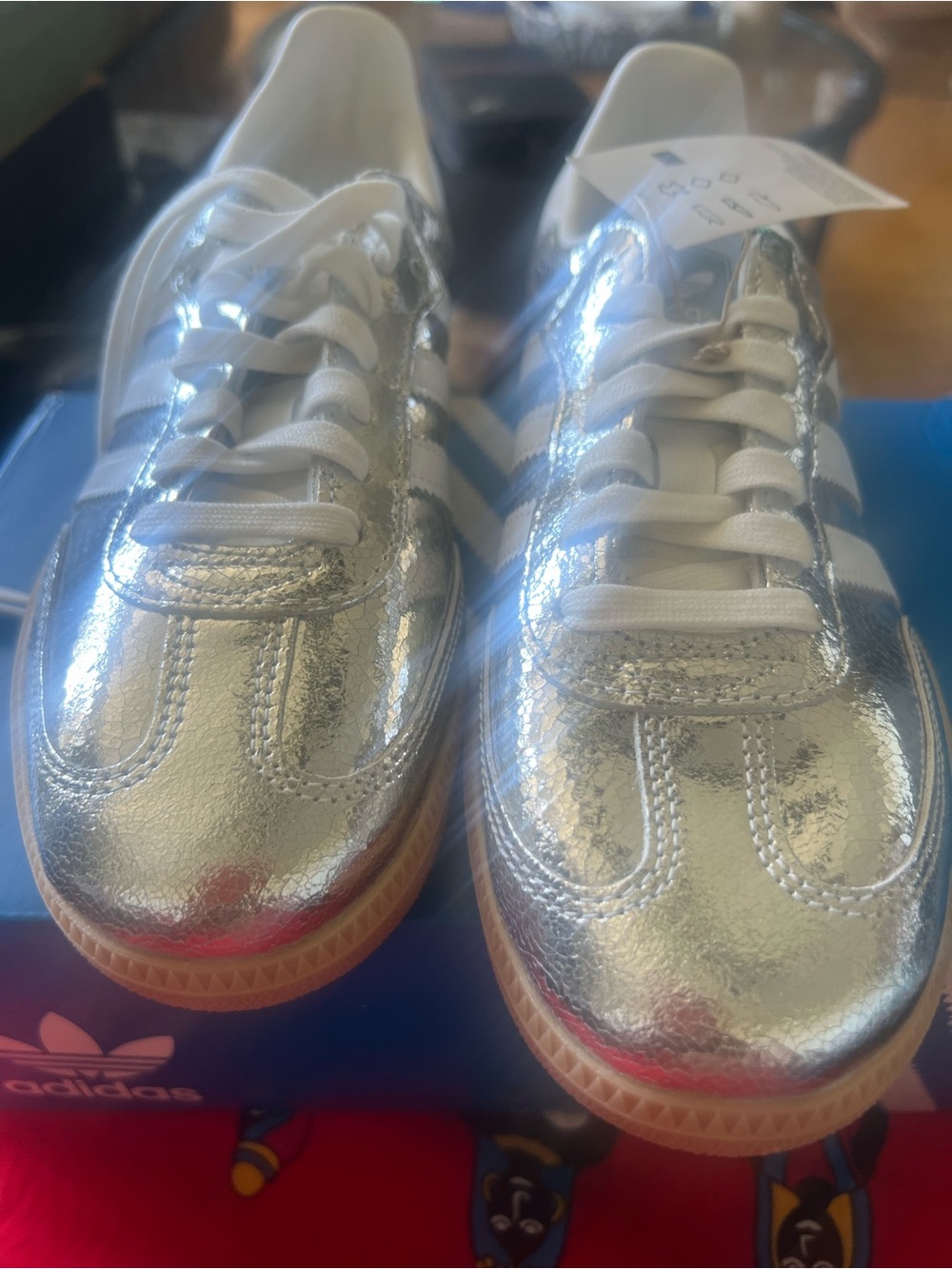 adidas Women Silver Metallic Low-Top Sneakers